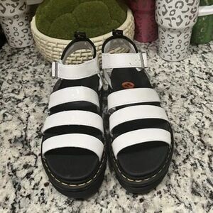 Dr. Martens Blaire Hydro Leather Strap Sandals Womens White Docs